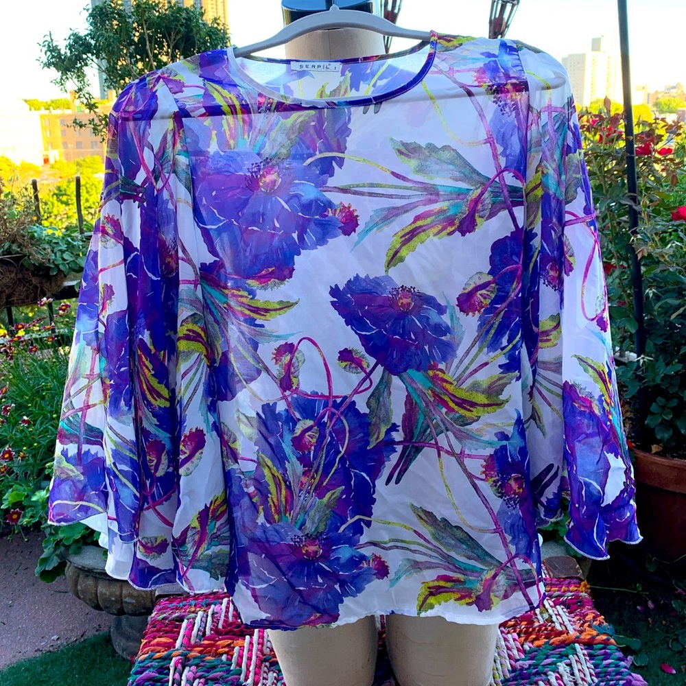 NWOT WOMEN SHEER SERPIL BLOUSE